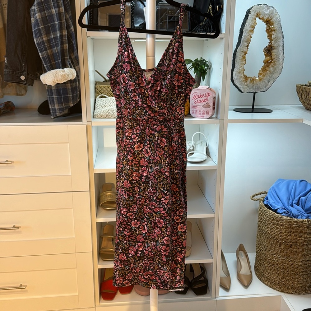 Floral Wrap Summer Dress with Pockets